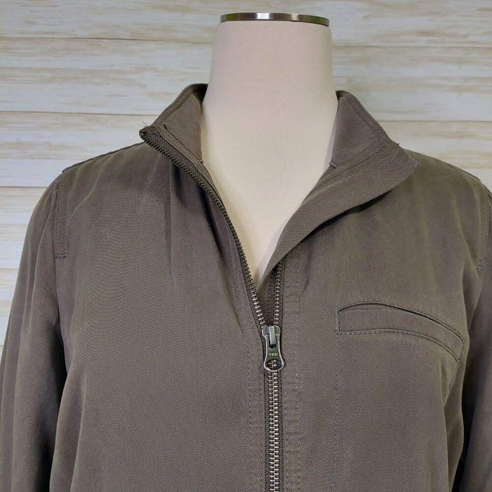 J. Jill Women's XS Lightweight Zip Jacket 100% Tencel Lyocell Olive Green Soft - Picture 6 of 12